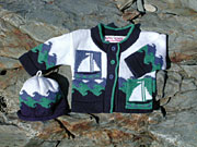 Image: Boy's Sailboat Cardigan and hat